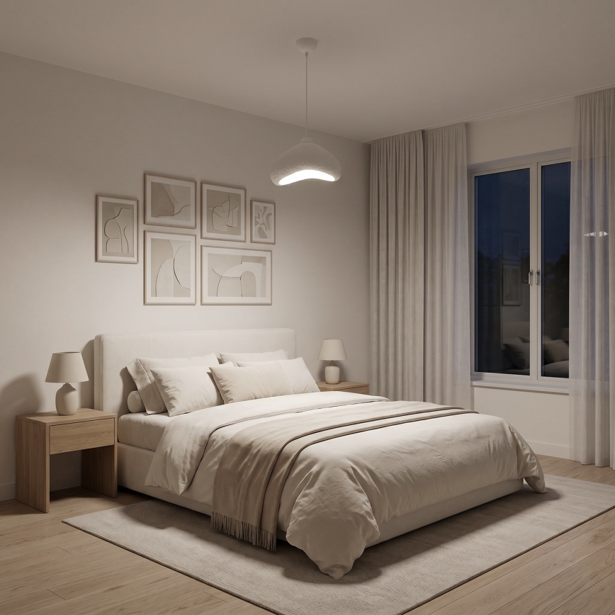 Brilagi - Pendelleuchte an Kabel WABI SABI 1xE27/40W/230V Ø 30 cm weiß