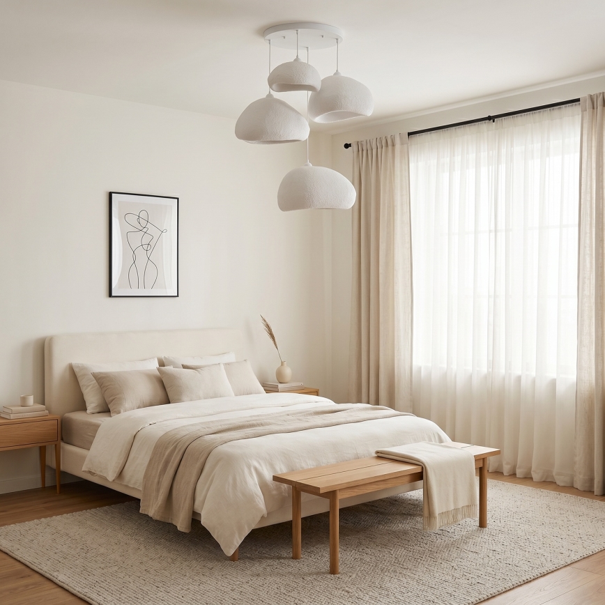 Brilagi - Pendelleuchte an Kabel WABI SABI 4xE27/40W/230V Ø 95 cm weiß