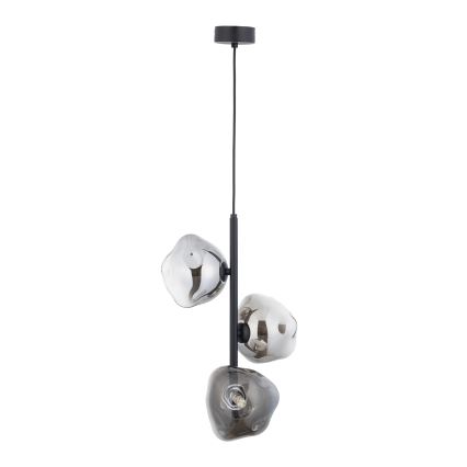 Brilagi - Pendelleuchte an Stahlseil VULCANO 3xG9/8W/230V schwarz/rauchschwarz