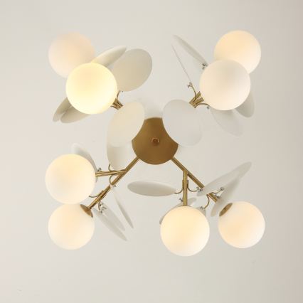 Brilagi - Pendelleuchte an Stange BALMO 8xG9/9W/230V Ø 60 cm gold/weiß