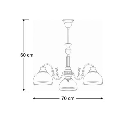 Brilagi - Pendelleuchte an Stange TAURUS 3xE27/15W/230V Ø 70 cm bronze