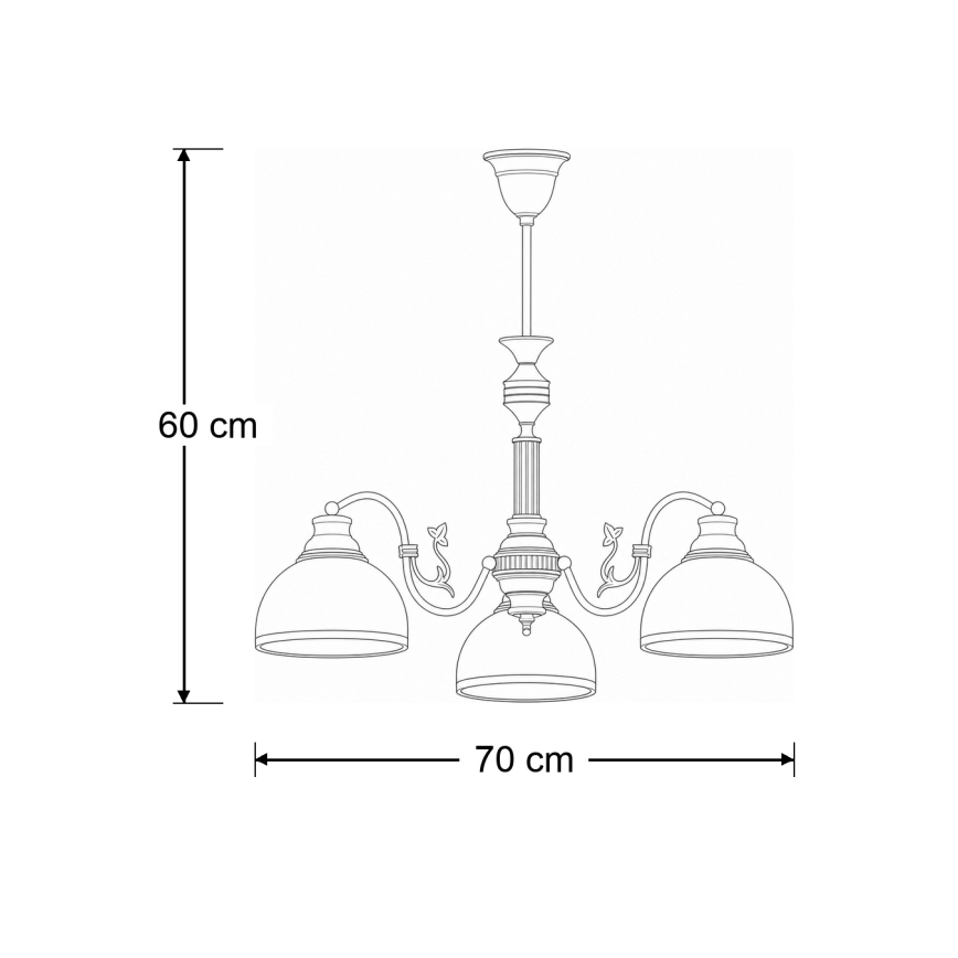 Brilagi - Pendelleuchte an Stange TAURUS 3xE27/15W/230V Ø 70 cm bronze