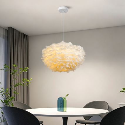 Brilagi - Pendelleuchte FEATHER mit Kabelaufhängung 3xE27/40W/230V Ø 50 cm weiß