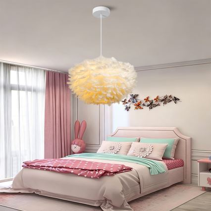 Brilagi - Pendelleuchte FEATHER mit Kabelaufhängung 3xE27/40W/230V Ø 50 cm weiß