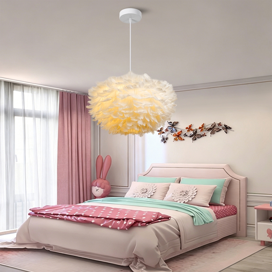 Brilagi - Pendelleuchte FEATHER mit Kabelaufhängung 3xE27/40W/230V Ø 50 cm weiß