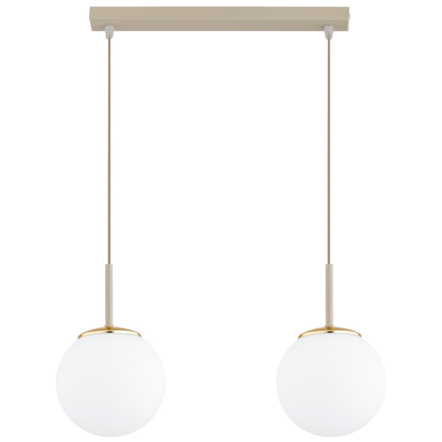 Brilagi - Pendelleuchte MILO an Kabel 2xE27/60W/230V beige/gold