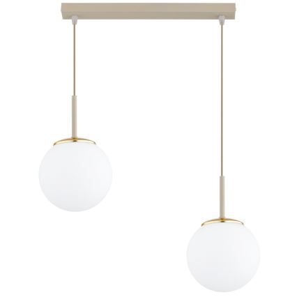 Brilagi - Pendelleuchte MILO an Kabel 2xE27/60W/230V beige/gold