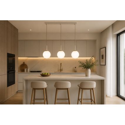 Brilagi - Pendelleuchte MILO mit Kabelaufhängung 3xE27/60W/230V beige/gold