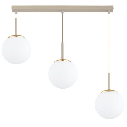 Brilagi - Pendelleuchte MILO mit Kabelaufhängung 3xE27/60W/230V beige/gold
