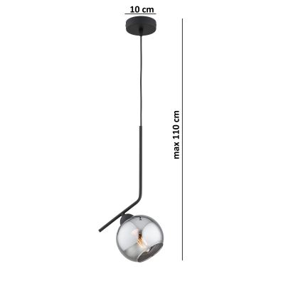 Brilagi - Pendelleuchte mit Kabel 1xE27/60W/230V schwarz/rauchgrau