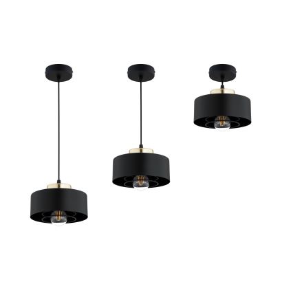 Brilagi - Pendelleuchte mit Kabel, 1× E27/60W/230V, Ø 20 cm, schwarz/gold