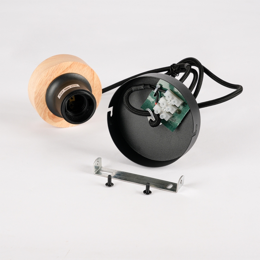 Brilagi - Pendelleuchte mit Kabel BASKLITE 1xE27/15W/230V Holz/Schwarz