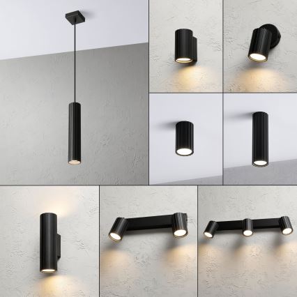 Brilagi - Pendelleuchte mit Kabel CRISPINA 1xGU10/10W/230V schwarz