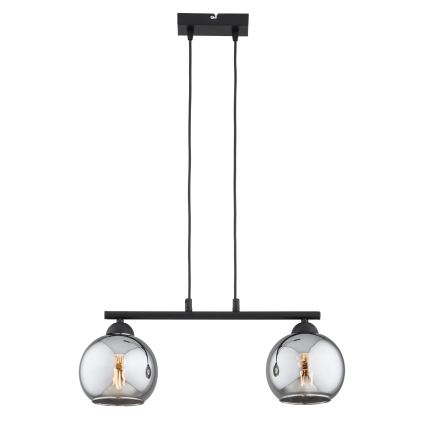 Brilagi - Pendelleuchte mit Kabel DIOR 2xE27/60W/230V schwarz/rauchgrau