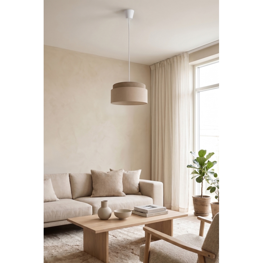Brilagi - Pendelleuchte mit Kabel PADOVA 1xE27/60W/230V Ø 40 cm beige