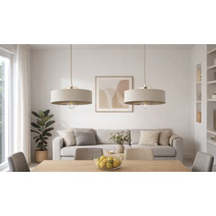 Brilagi - Pendelleuchte mit Kabel SPRING 1xE27/60W/230V Ø 30 cm Beige/Gold