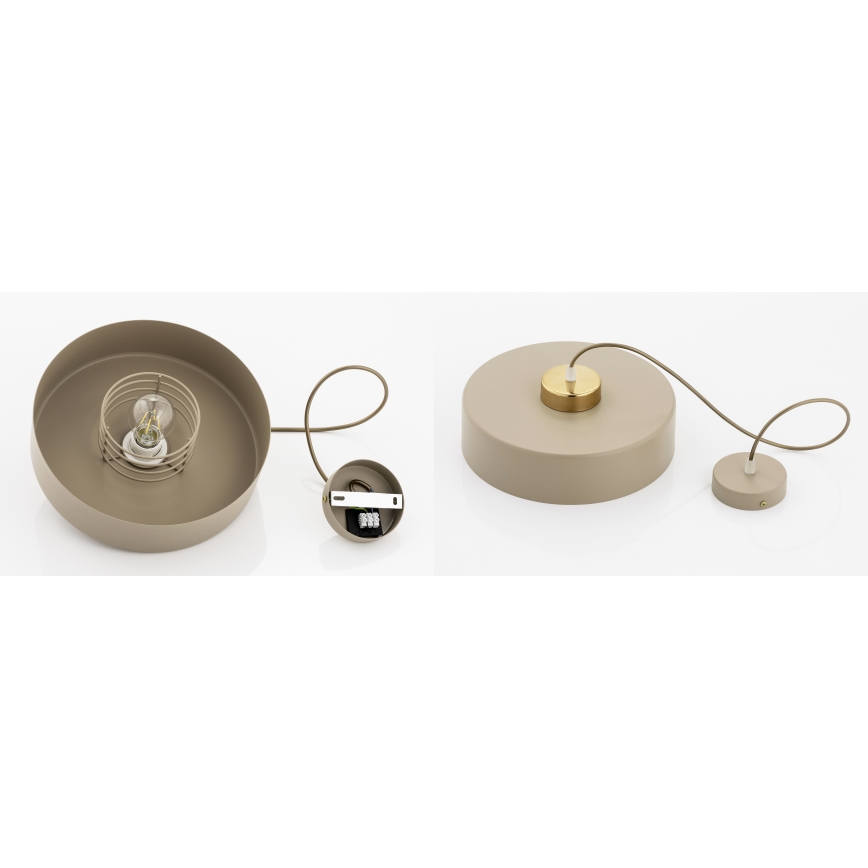 Brilagi - Pendelleuchte mit Kabel SPRING 1xE27/60W/230V Ø 30 cm Beige/Gold