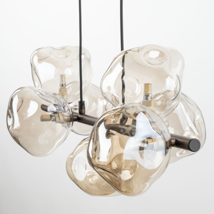 Brilagi - Pendelleuchte mit Kabel VULCANO 7xG9/8W/230V Bronze/rauchiges Beige