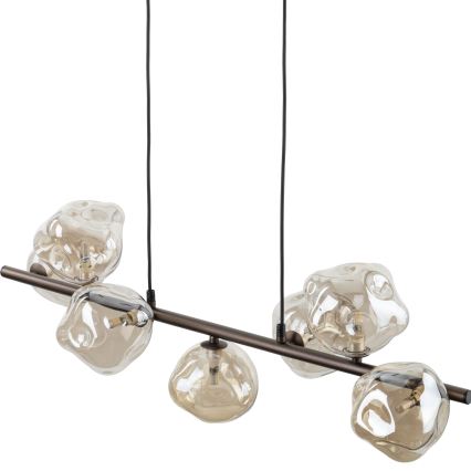 Brilagi - Pendelleuchte mit Kabel VULCANO 7xG9/8W/230V Bronze/rauchiges Beige