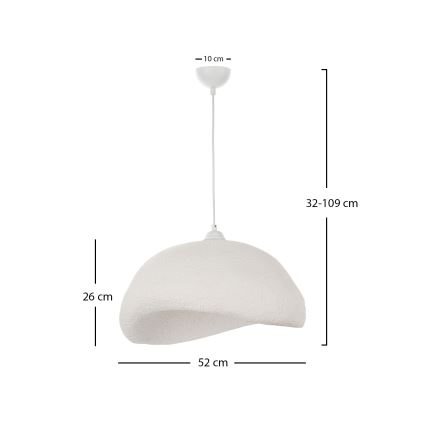 Brilagi - Pendelleuchte mit Kabel WABI SABI 1xE27/40W/230V Ø 52 cm weiß