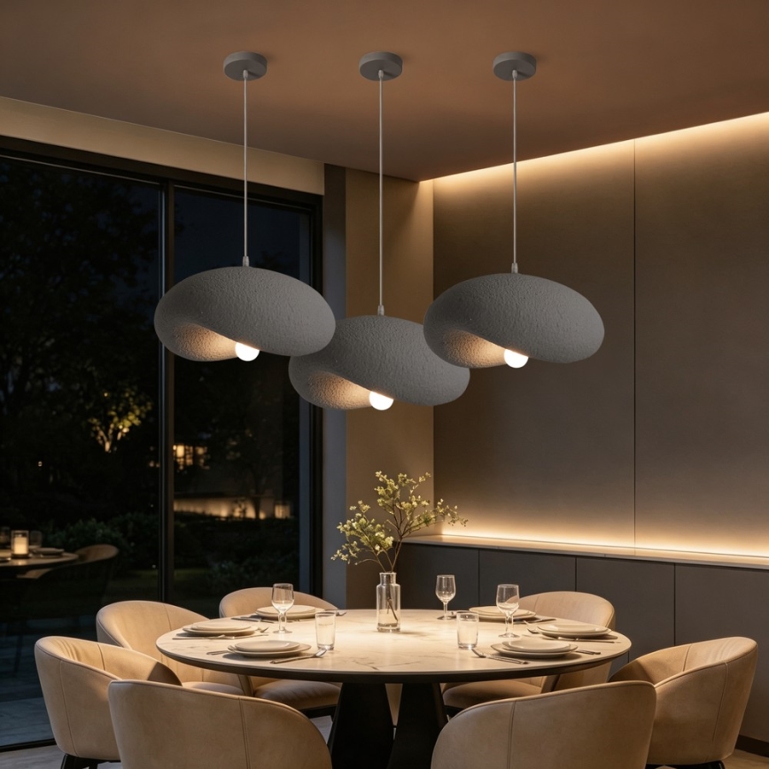 BRILAGI - Pendelleuchte mit Kabel WABI SABI 1xE27/60W/230V Ø 40 cm grau