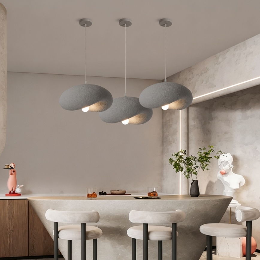 BRILAGI - Pendelleuchte mit Kabel WABI SABI 1xE27/60W/230V Ø 40 cm grau