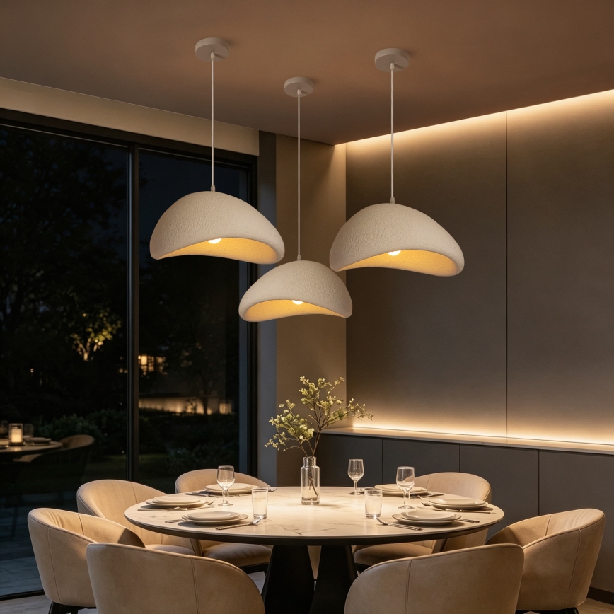 BRILAGI - Pendelleuchte mit Kabel WABI SABI 1xE27/60W/230V Ø 40 cm weiß