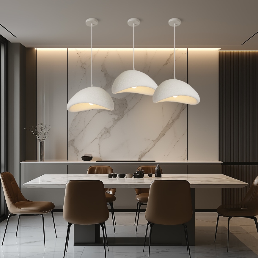 BRILAGI - Pendelleuchte mit Kabel WABI SABI 1xE27/60W/230V Ø 40 cm weiß