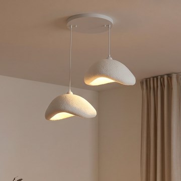 Brilagi - Pendelleuchte mit Kabel WABI SABI 2xE27/40W/230V Ø 74 cm weiß