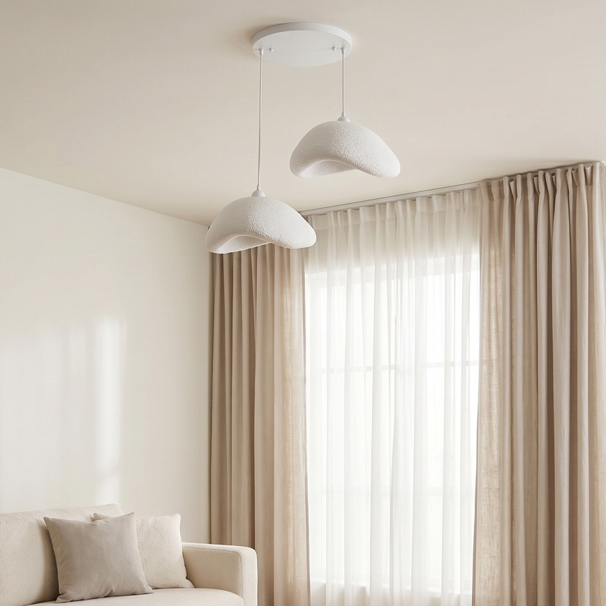 Brilagi - Pendelleuchte mit Kabel WABI SABI 2xE27/40W/230V Ø 74 cm weiß