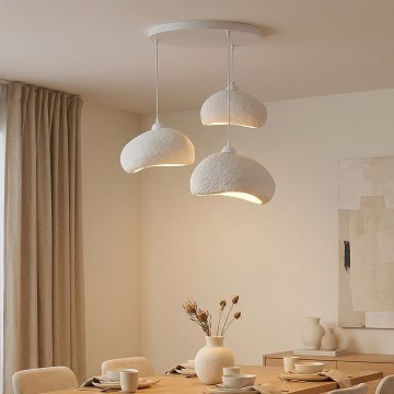 Brilagi - Pendelleuchte mit Kabel WABI SABI 3xE27/40W/230V Ø 60 cm weiß