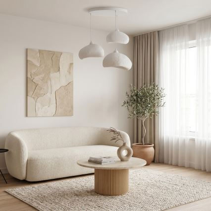 Brilagi - Pendelleuchte mit Kabel WABI SABI 3xE27/40W/230V Ø 60 cm weiß