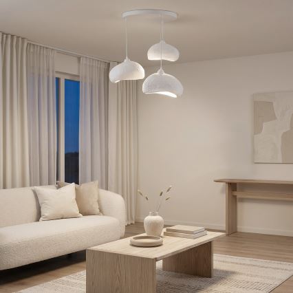 Brilagi - Pendelleuchte mit Kabel WABI SABI 3xE27/40W/230V Ø 60 cm weiß