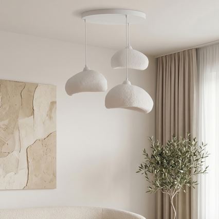 Brilagi - Pendelleuchte mit Kabel WABI SABI 3xE27/40W/230V Ø 60 cm weiß