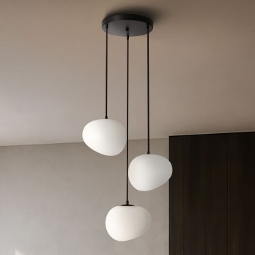 BRILAGI - Pendelleuchte mit Kabelabhängung PEBBLES 3xE27/40W/230V Ø 42 cm schwarz