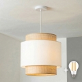 Brilagi - Pendelleuchte mit Kabelaufhängung CERIA 1xE27/40W/230V Ø 40 cm beige/weiß