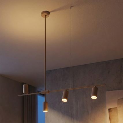 Brilagi - Pendelleuchte mit Kabelaufhängung CRANE 4xGU10/30W/230V beige