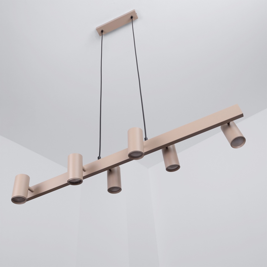 Brilagi - Pendelleuchte mit Kabelaufhängung SELE 6xGU10/30W/230V beige