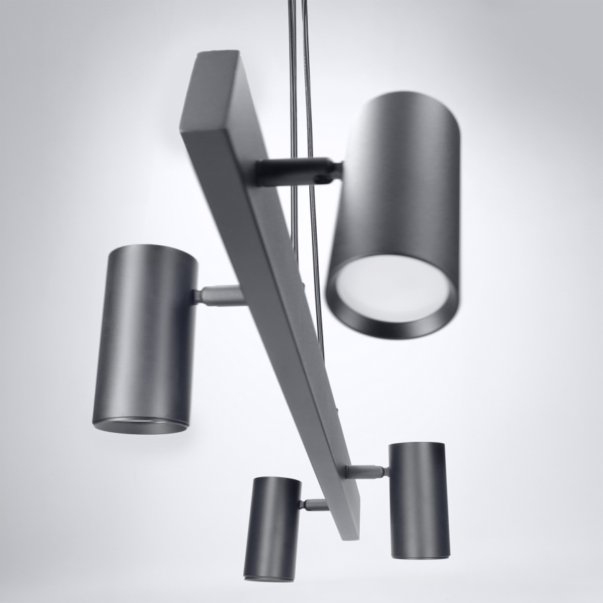 Brilagi - Pendelleuchte mit Seilaufhängung SELE 4xGU10/30W/230V schwarz