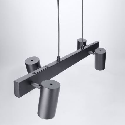 Brilagi - Pendelleuchte mit Seilaufhängung SELE 4xGU10/30W/230V schwarz