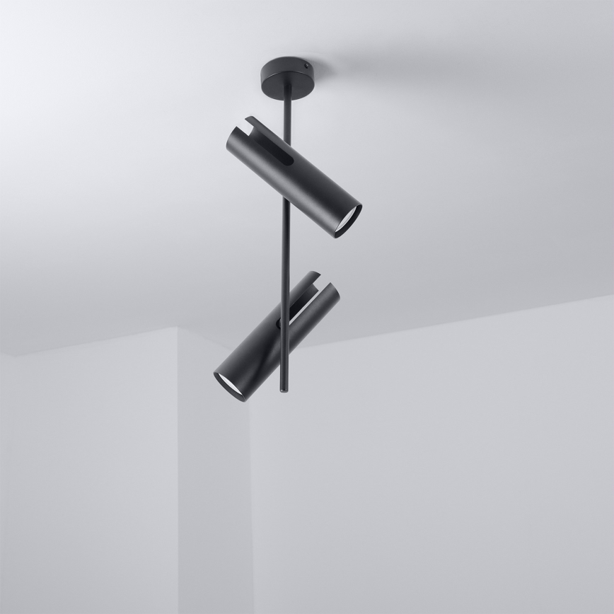 Brilagi - Pendelleuchte mit Stange BRANCH 2xGU10/30W/230V schwarz