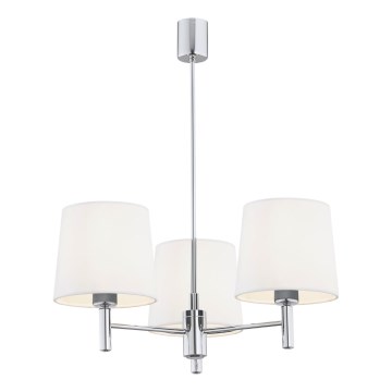 Brilagi - Pendelleuchte mit Stange MONTE 3xE27/60W/230V Creme/glänzender Chrom