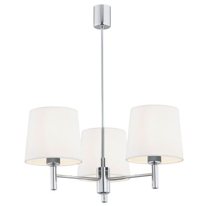 Brilagi - Pendelleuchte mit Stange MONTE 3xE27/60W/230V Creme/glänzender Chrom