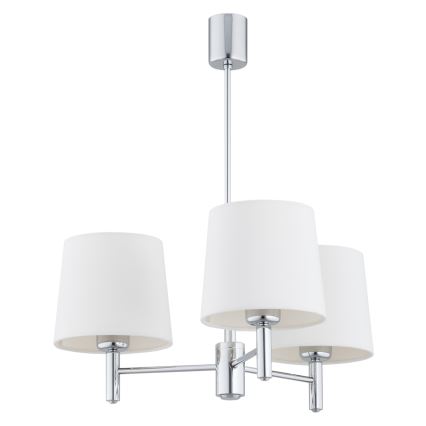 Brilagi - Pendelleuchte mit Stange MONTE 3xE27/60W/230V Creme/glänzender Chrom