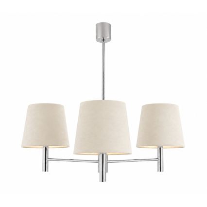 Brilagi - Pendelleuchte mit Stange MONTE 3xE27/60W/230V Creme/glänzender Chrom