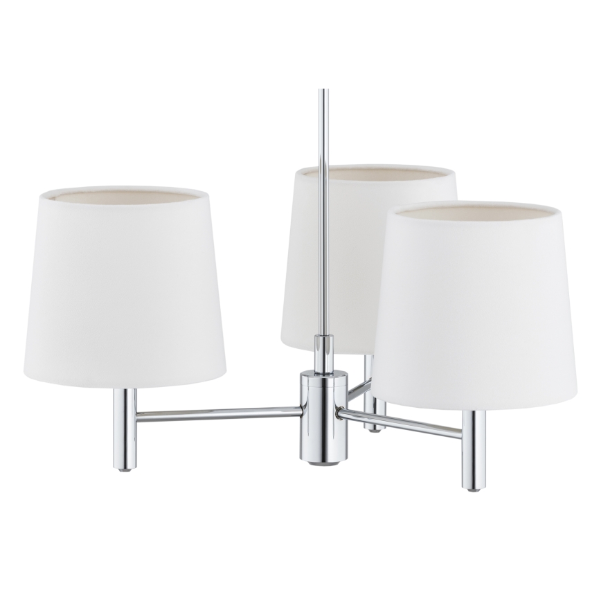 Brilagi - Pendelleuchte mit Stange MONTE 3xE27/60W/230V Creme/glänzender Chrom