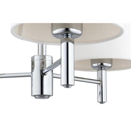 Brilagi - Pendelleuchte mit Stange MONTE 3xE27/60W/230V Creme/glänzender Chrom