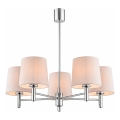 Brilagi - Pendelleuchte MONTE 5xE27/60W/230V beige/glänzender Chrom