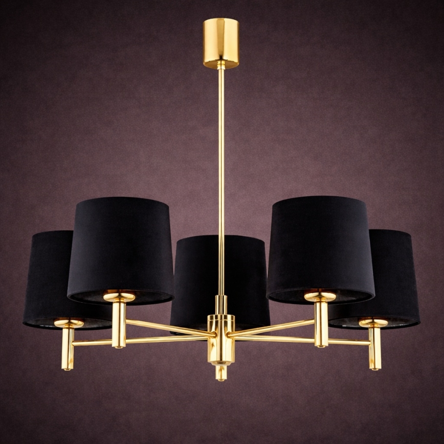 Brilagi - Pendelleuchte MONTE 5xE27/60W/230V schwarz/gold