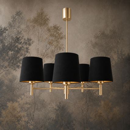Brilagi - Pendelleuchte MONTE 5xE27/60W/230V schwarz/gold